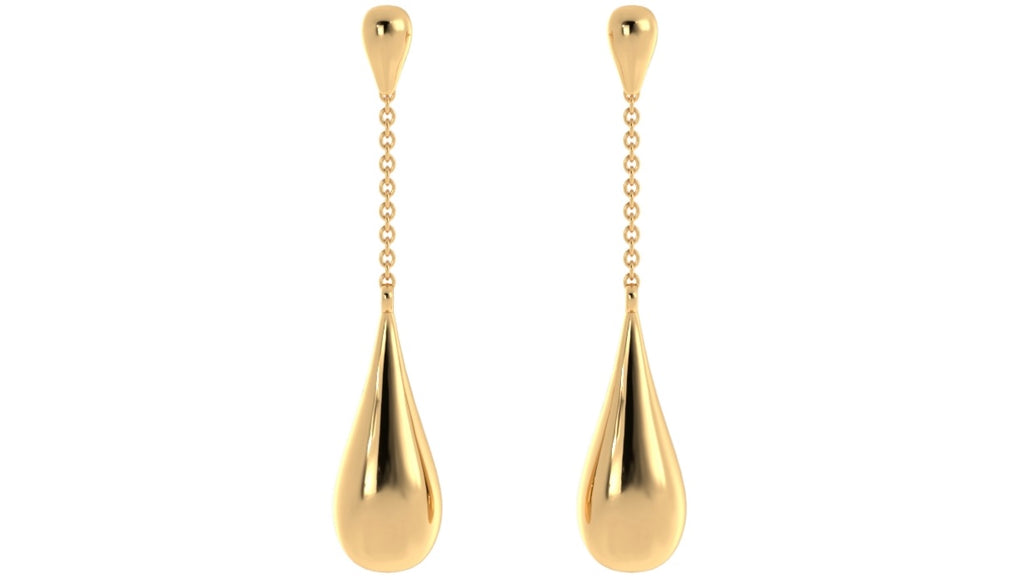 Gold Vermeil Sofia drop earrings featuring a versatile design that can be worn as single studs or as a full set. The earrings are shown on a model, highlighting their elegant style suitable for both formal and casual occasions. Made from sterling silver coated in 18K yellow gold.