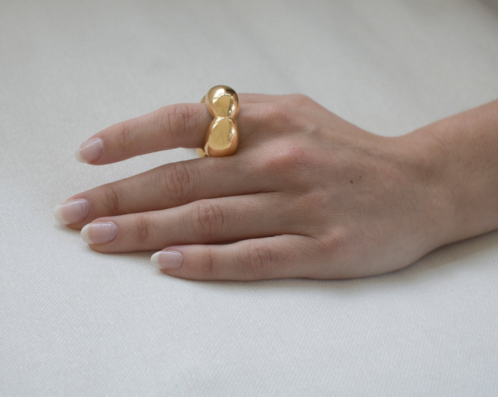 Lulu gold chunky bubble ring