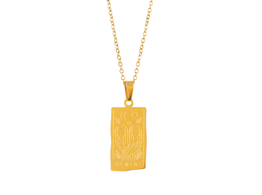 Gemini zodiac pendant necklace featuring a beautifully crafted charm.